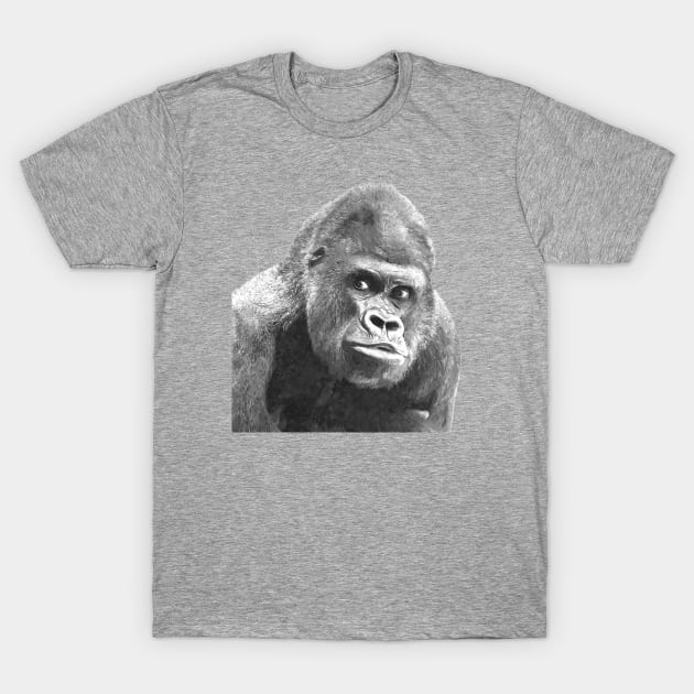 Black and White Gorilla T-Shirt by Alemi